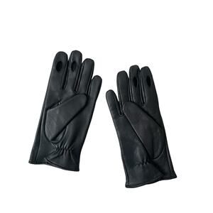 Black Leather Phone Touch Gloves Size Medium